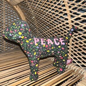 Victoria's Secret PINK Floral Fabric Peace Dog Plush
